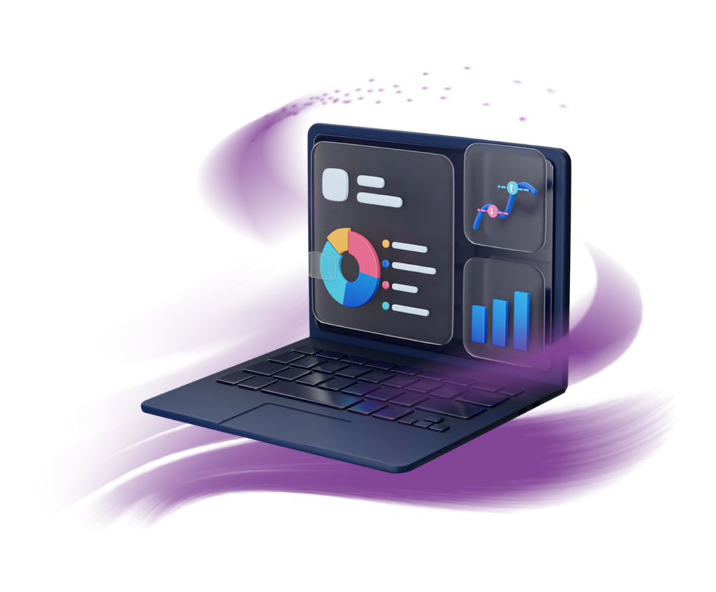 Comprehensive SEO solutions by Digital Rise Lab, featuring data-driven insights and performance analytics displayed on a laptop screen