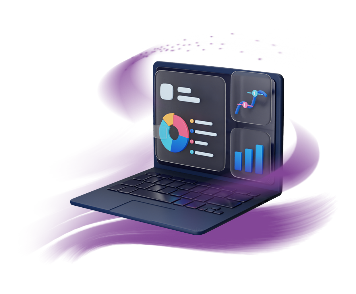 Comprehensive SEO solutions by Digital Rise Lab, featuring data-driven insights and performance analytics displayed on a laptop screen