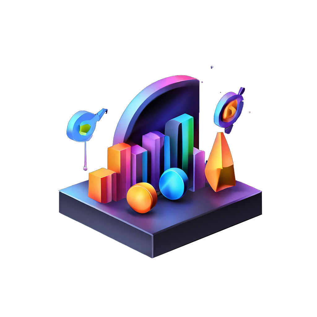 Innovative marketing strategies crafted by Digital Rise Lab’s experts, visualized with a vibrant bar chart symbolizing data-driven results and audience engagement